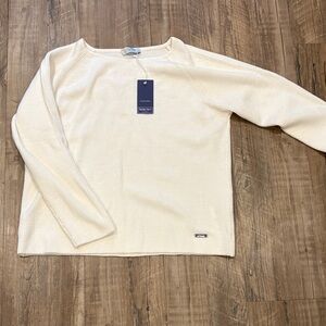 Elegant Italian Women's Off White Knit Sweater in Finest Merino Wool